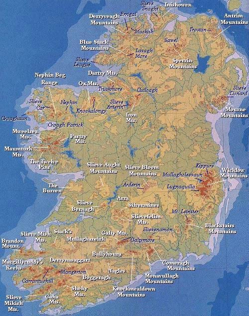 mapa írsko horách