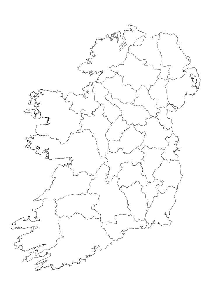 írsko mapa prehľadu