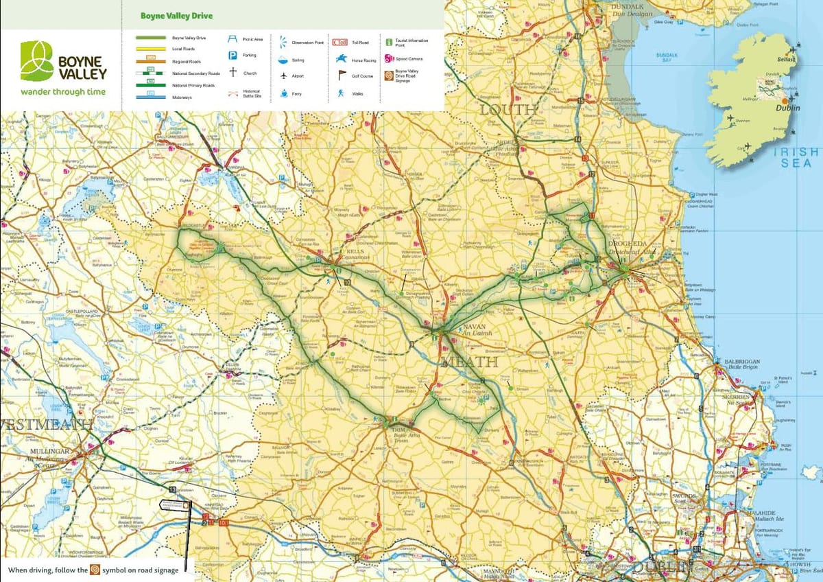 mapa boyne valley írsko
