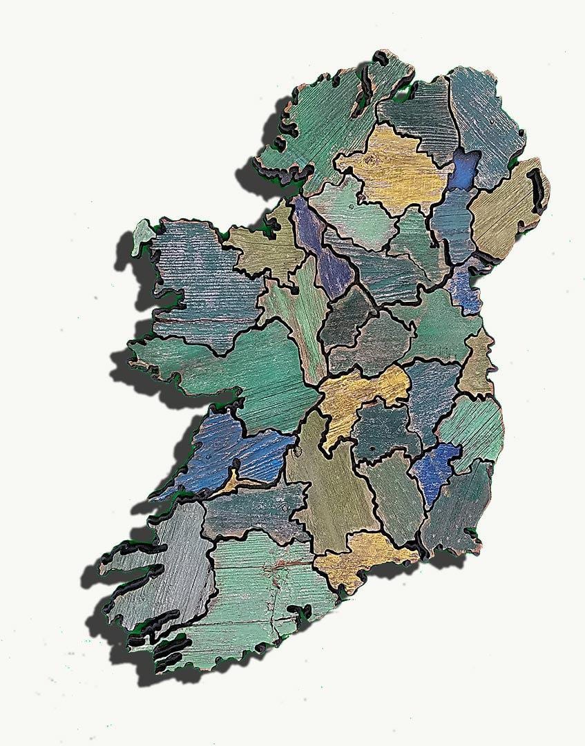 mapa drevené mapa írsko