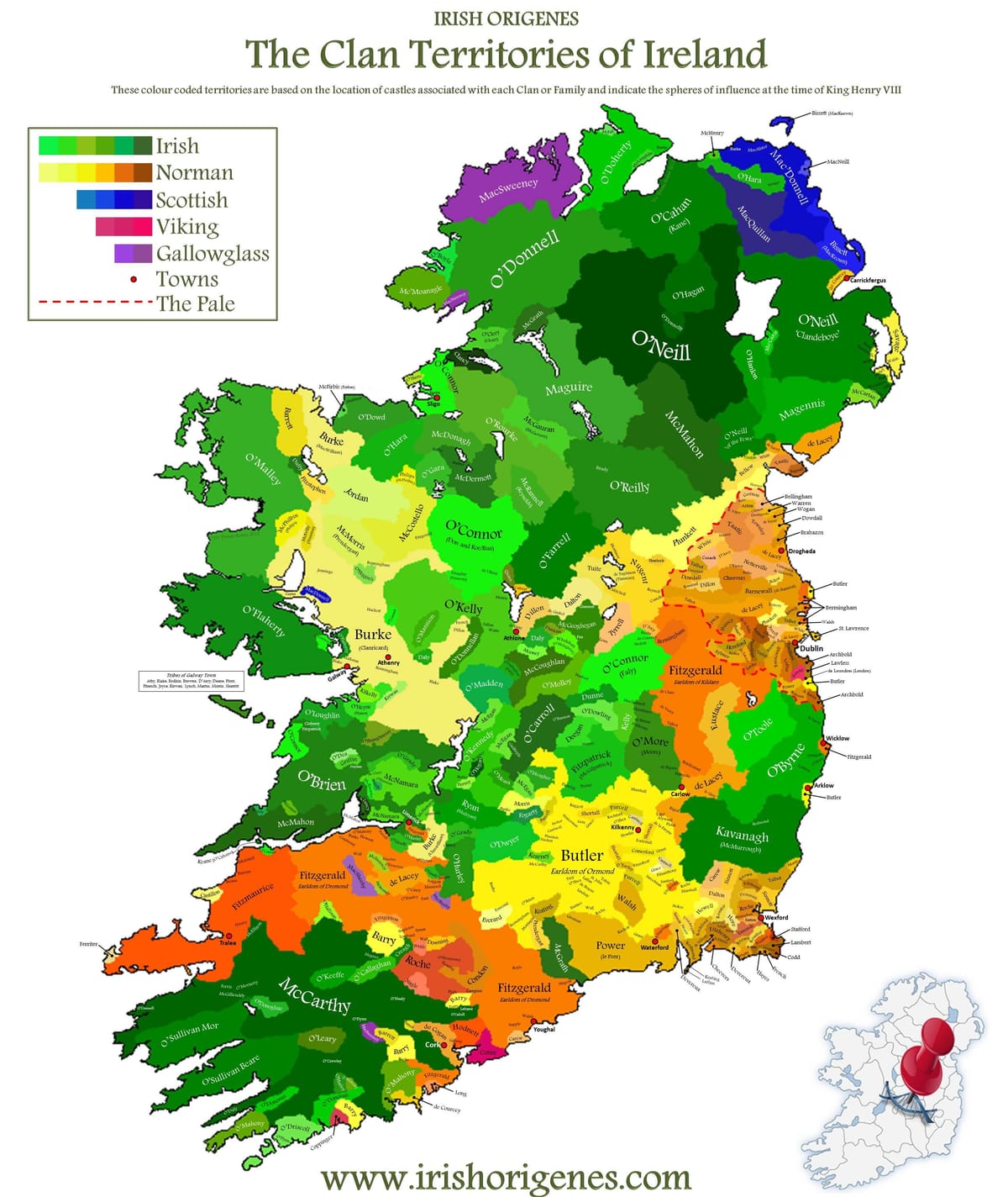 mapa klanu mapa írsko
