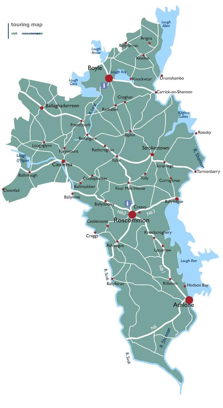 mapa kraj roscommon írsko