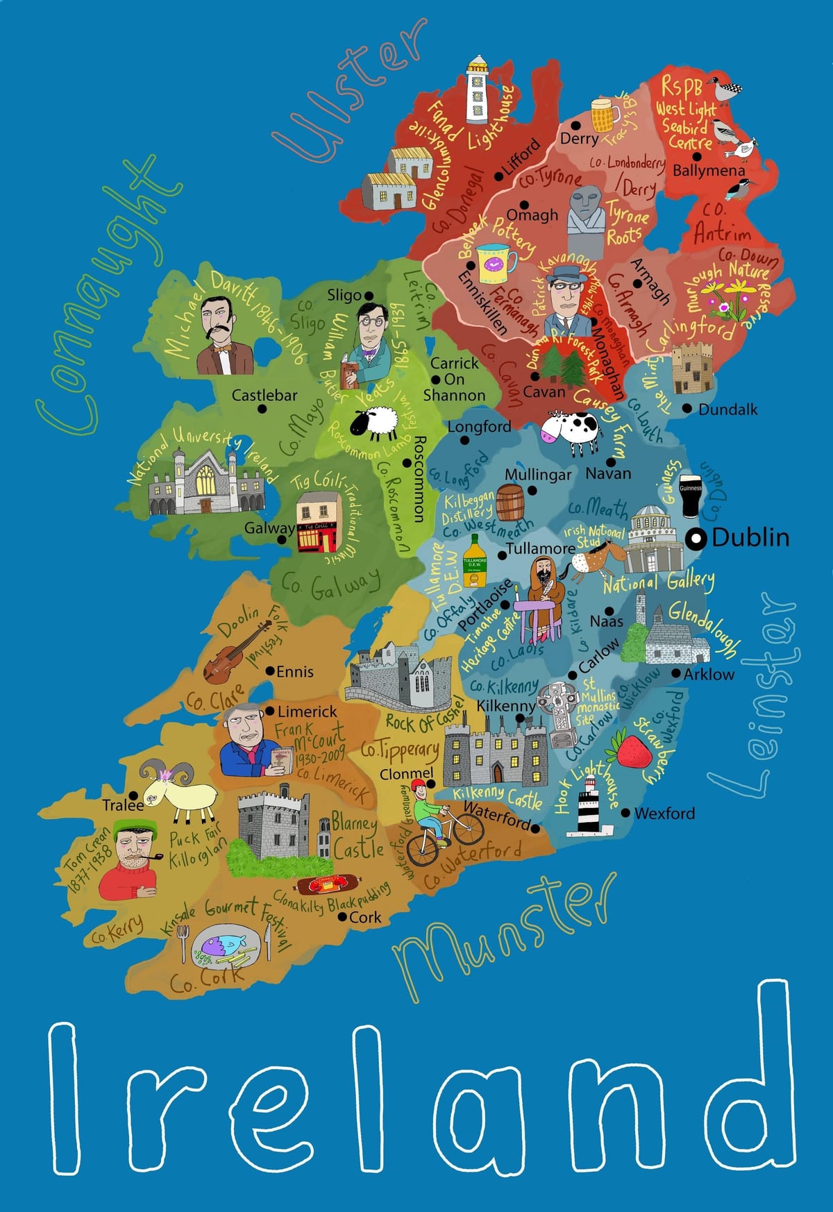 kreslená mapa írsko
