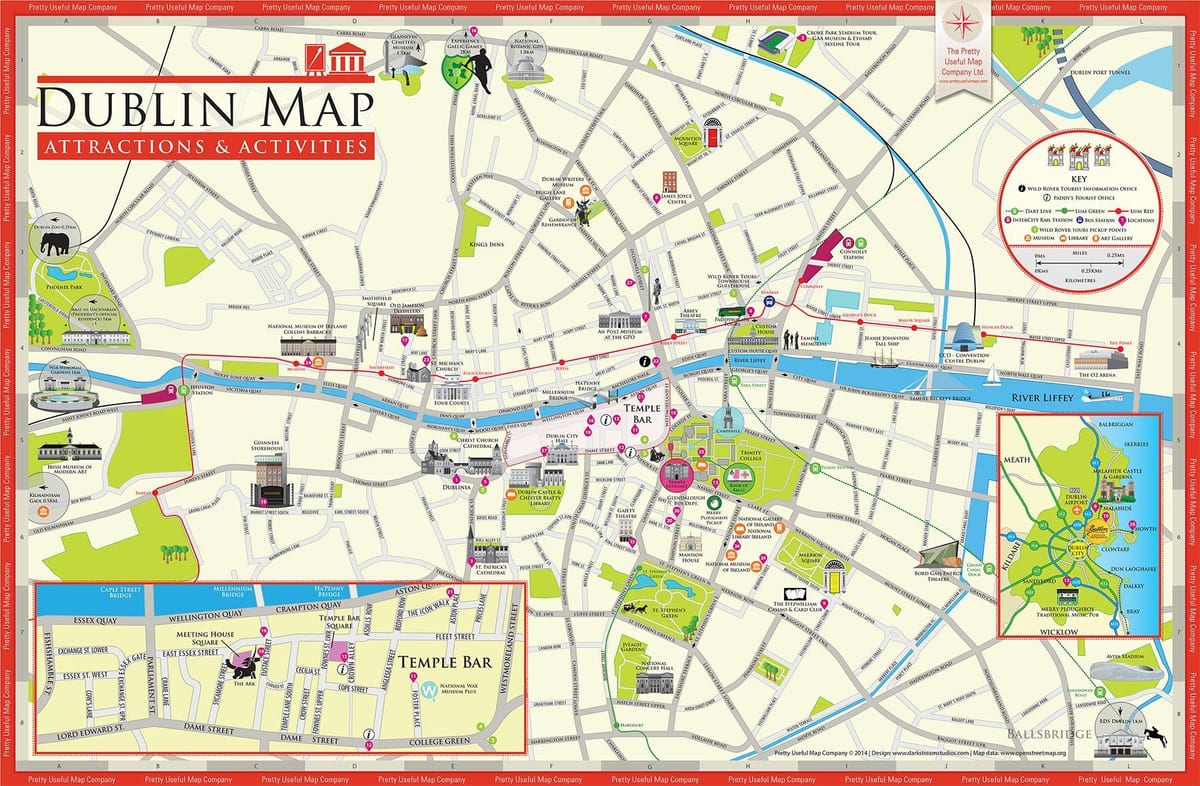 mapu dublin írsko turistické atrakcie
