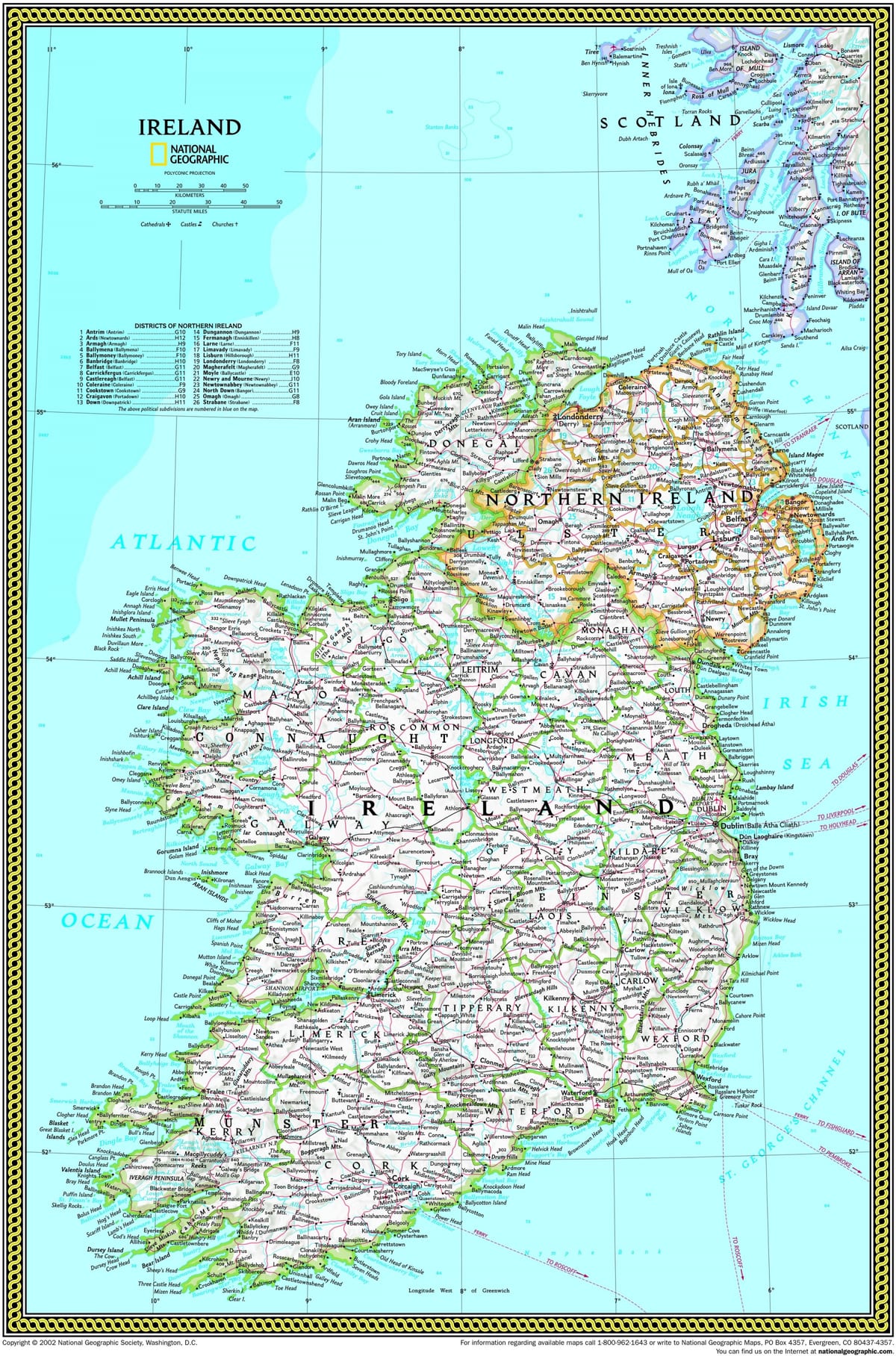 mapa national geographic mapa írsko