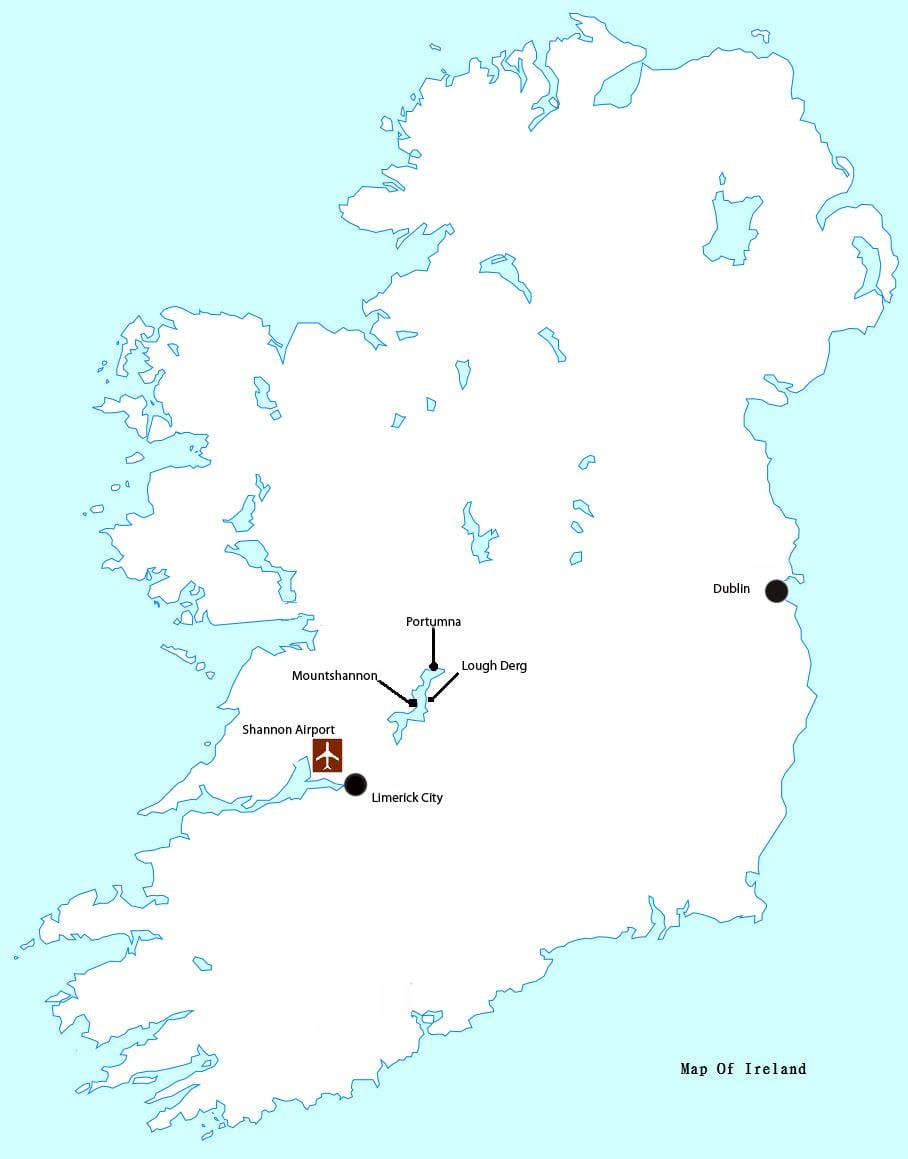 mapa shannon airport írsko