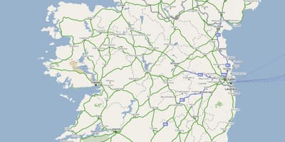 Mapa írsko diaľnici