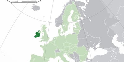 Írsko mape, v mape sveta
