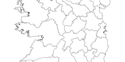 Írsko mapa prehľadu
