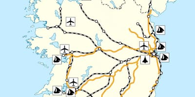 Mapa írsko doprava