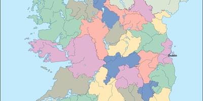 Mapa írsko vektorová mapa