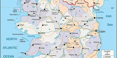 Mapa írsko verejnej dopravy