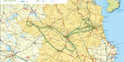 Mapa boyne valley írsko