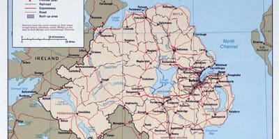 Mapa cestnej mapy a severného írska
