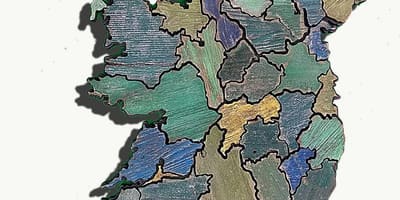 Mapa drevené mapa írsko