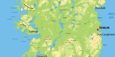 Reliéf mapa írska