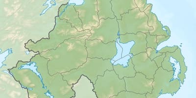 Mapa fyzickej mape severné írsko