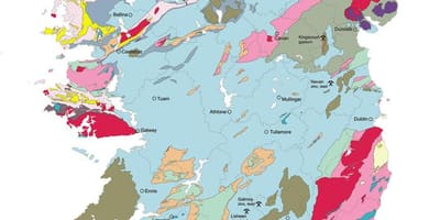 Mapa geologická mapa írsko