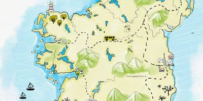 Mapa miesta k návšteve v írsku