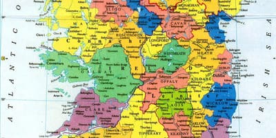 Veľká nástenná mapa írska
