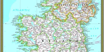 Mapa national geographic mapa írsko