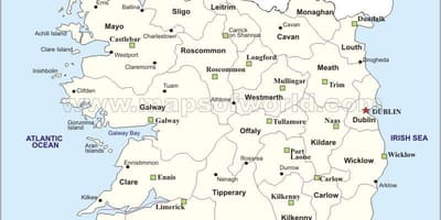 Mapa politická mapa írsko