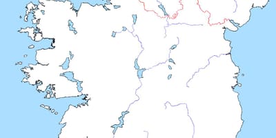 Mapa prázdne mapu írska s riek