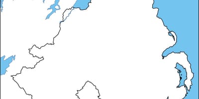 Prázdne mapu severného írska