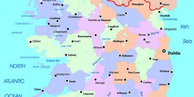 Politická mapa a severného írska
