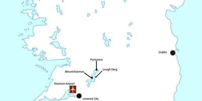 Mapa shannon airport írsko
